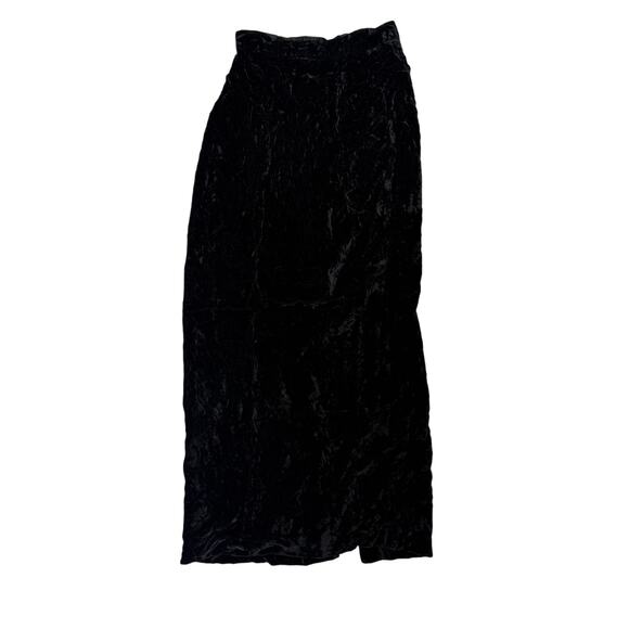 Vintage Scott McClintok Crused Velvet Maxi Skirt Women's Small Black Whimsygoth - Picture 4 of 4